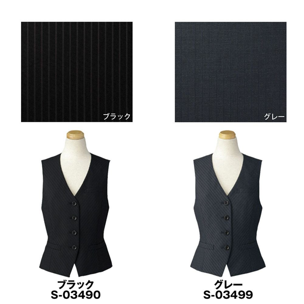 S03490 S03491 ベスト 事務服 セロリー